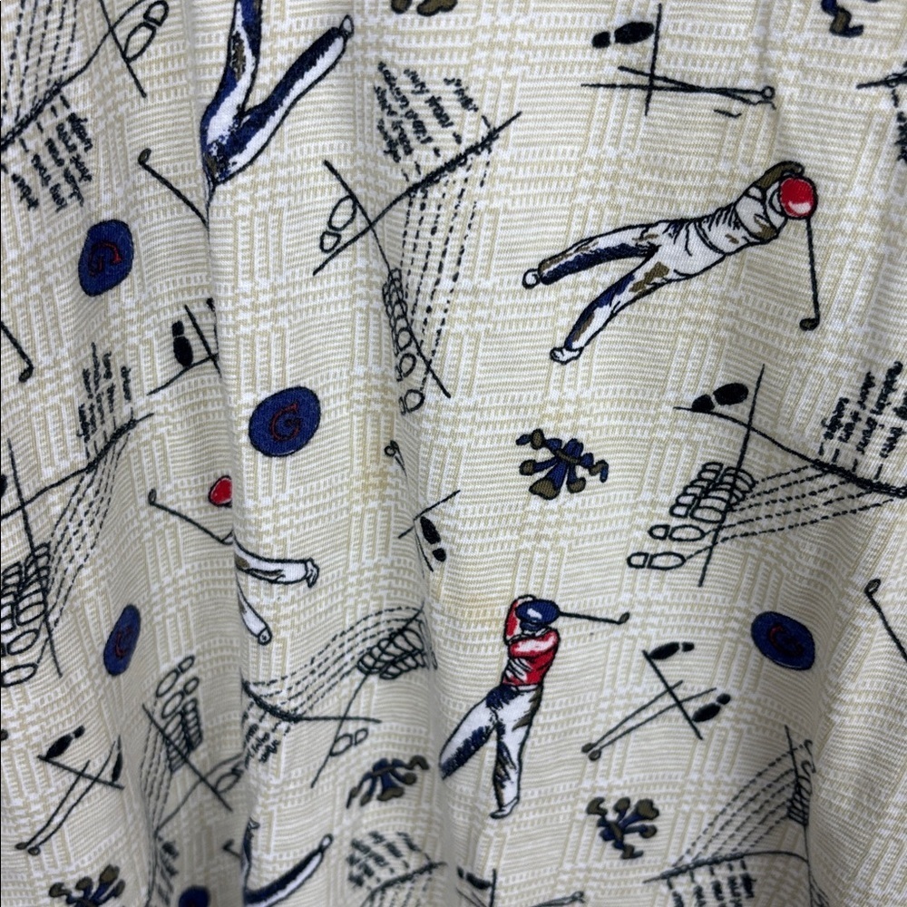 Vintage Slammer by Munsingwear Cream Golf Pattern Polo Shirt - Size M - Picture 5 of 8